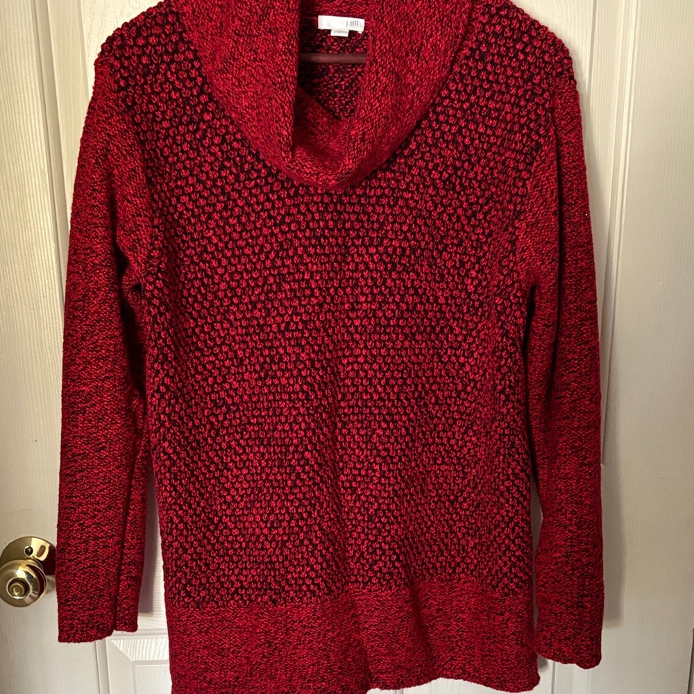 J. Jill Rich Red Cowl Neck Sweater